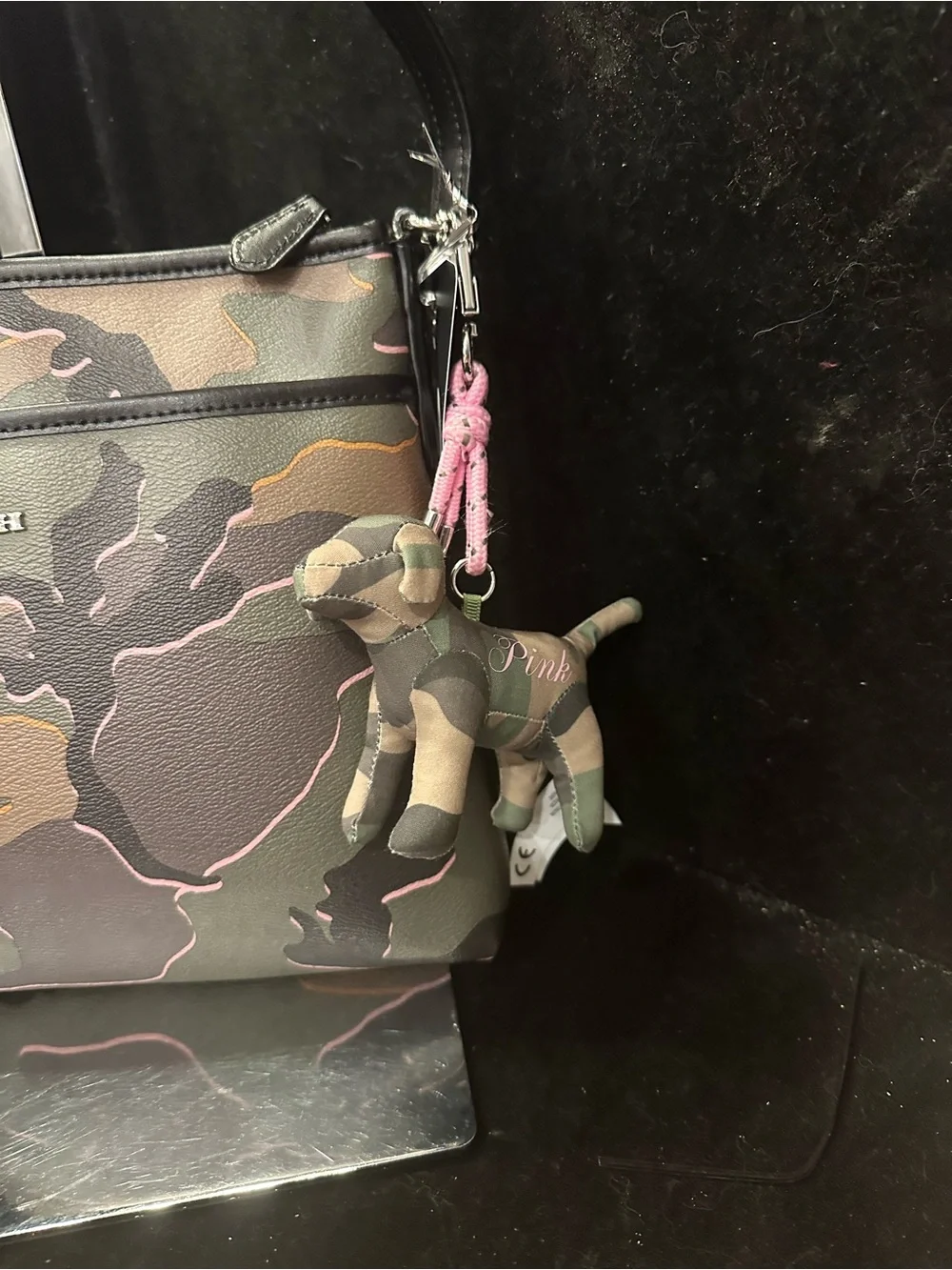 Coach # 259 Women’s Camo/ Pink Outline  File Crossbody Bag